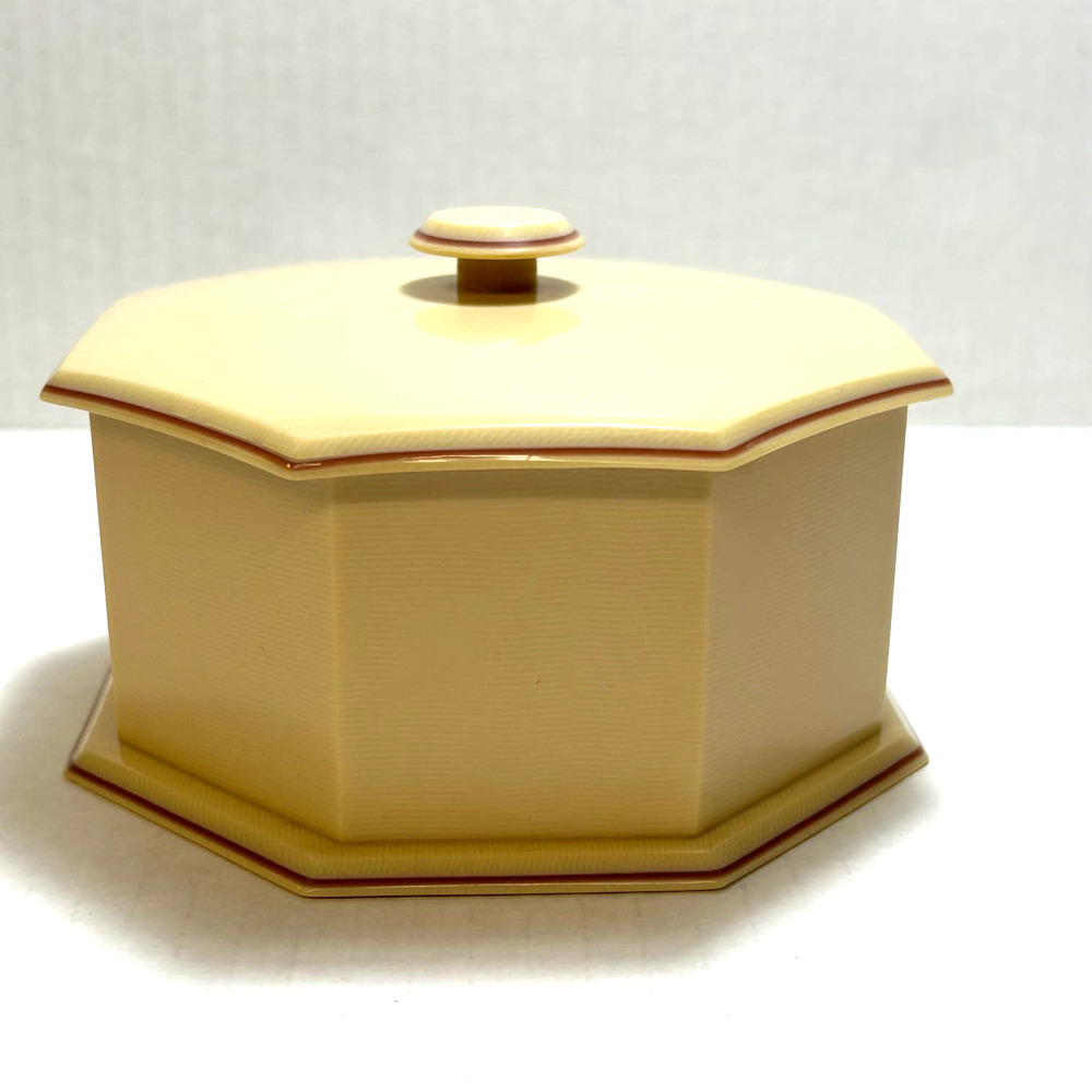 Antique 1930's Celluloid/Bakelite Tusculor‎ Octogan Dresser Jewelry Trinket Box